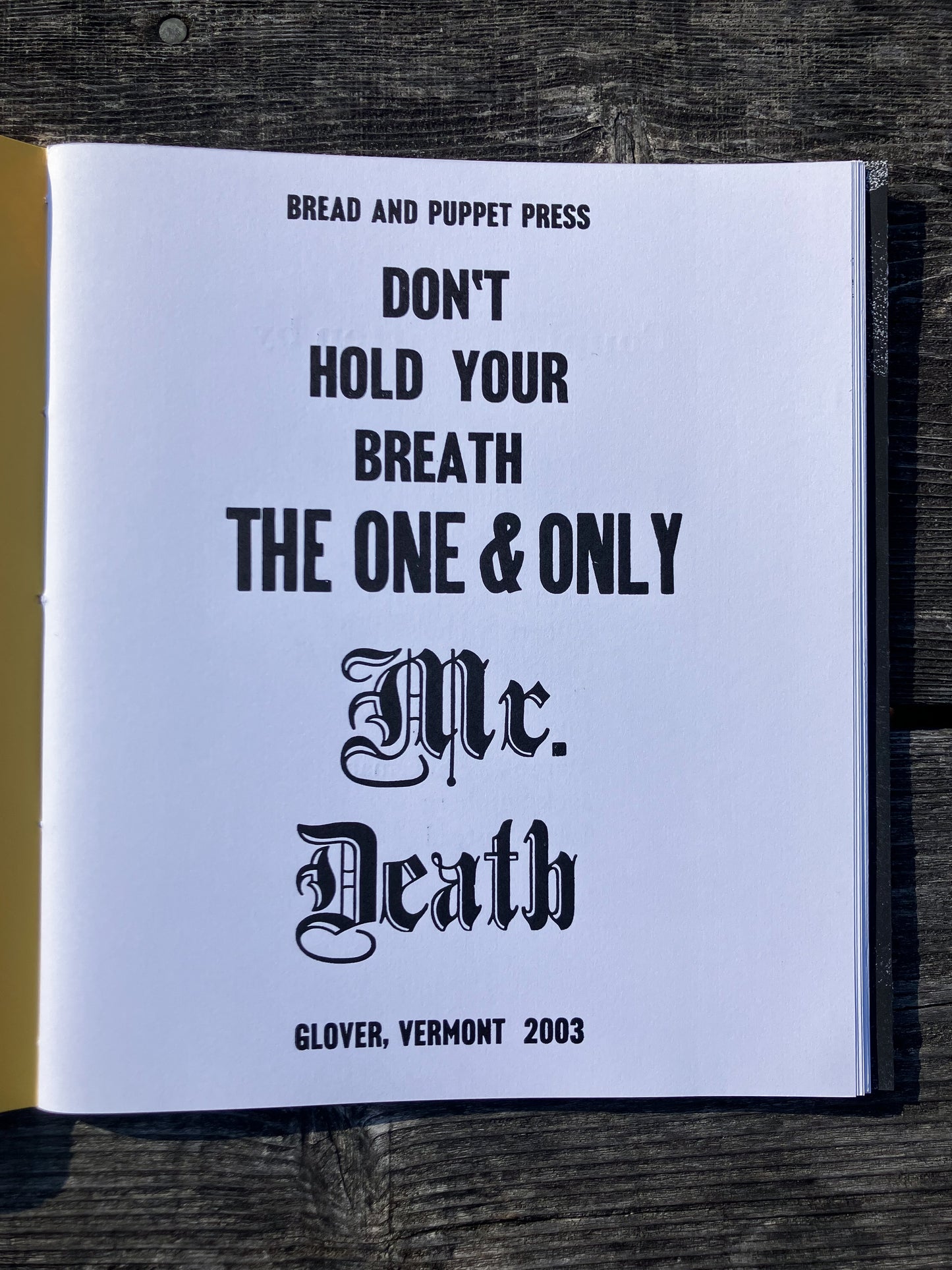 Don't Hold Your Breath The One & Only Mr. Death