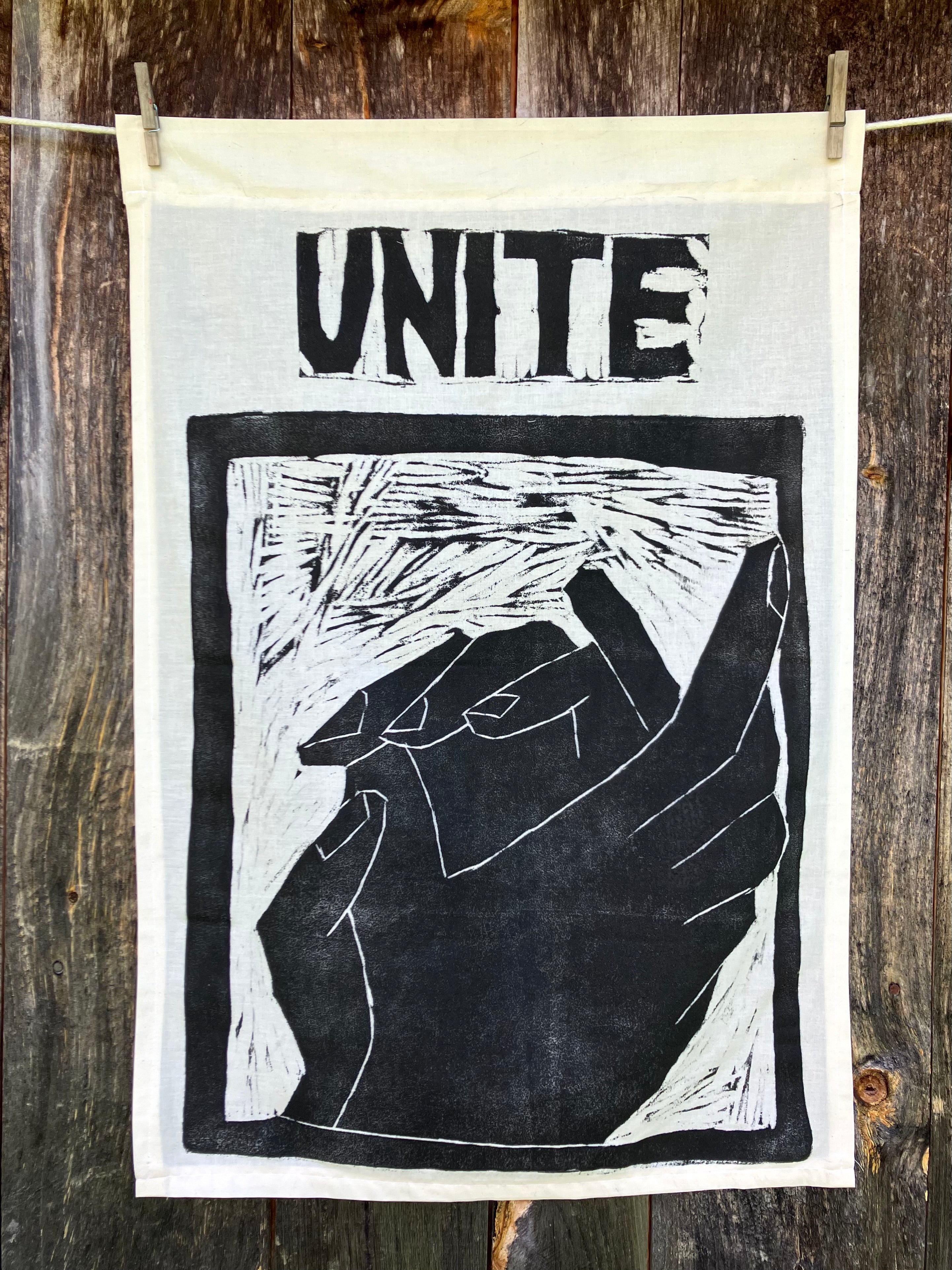 Unite Hands 2, Black Text Bread + Puppet Press