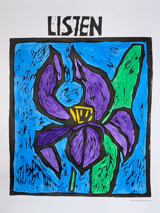 Listen Iris Hand Painted Poster