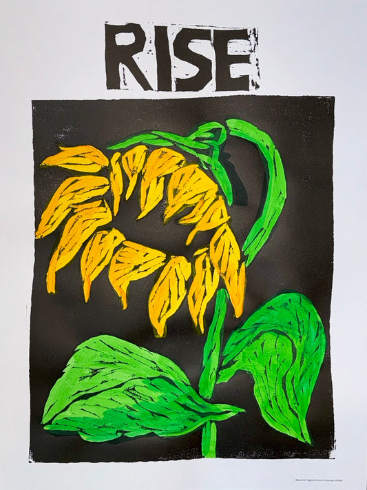 Rise Sunflower Hand Painted Poster