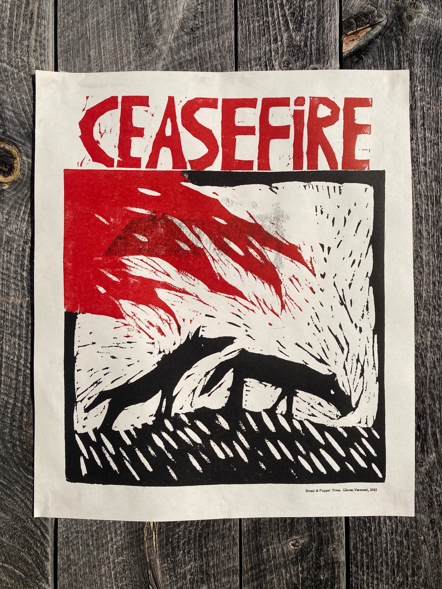 Ceasefire Letterpress Poster