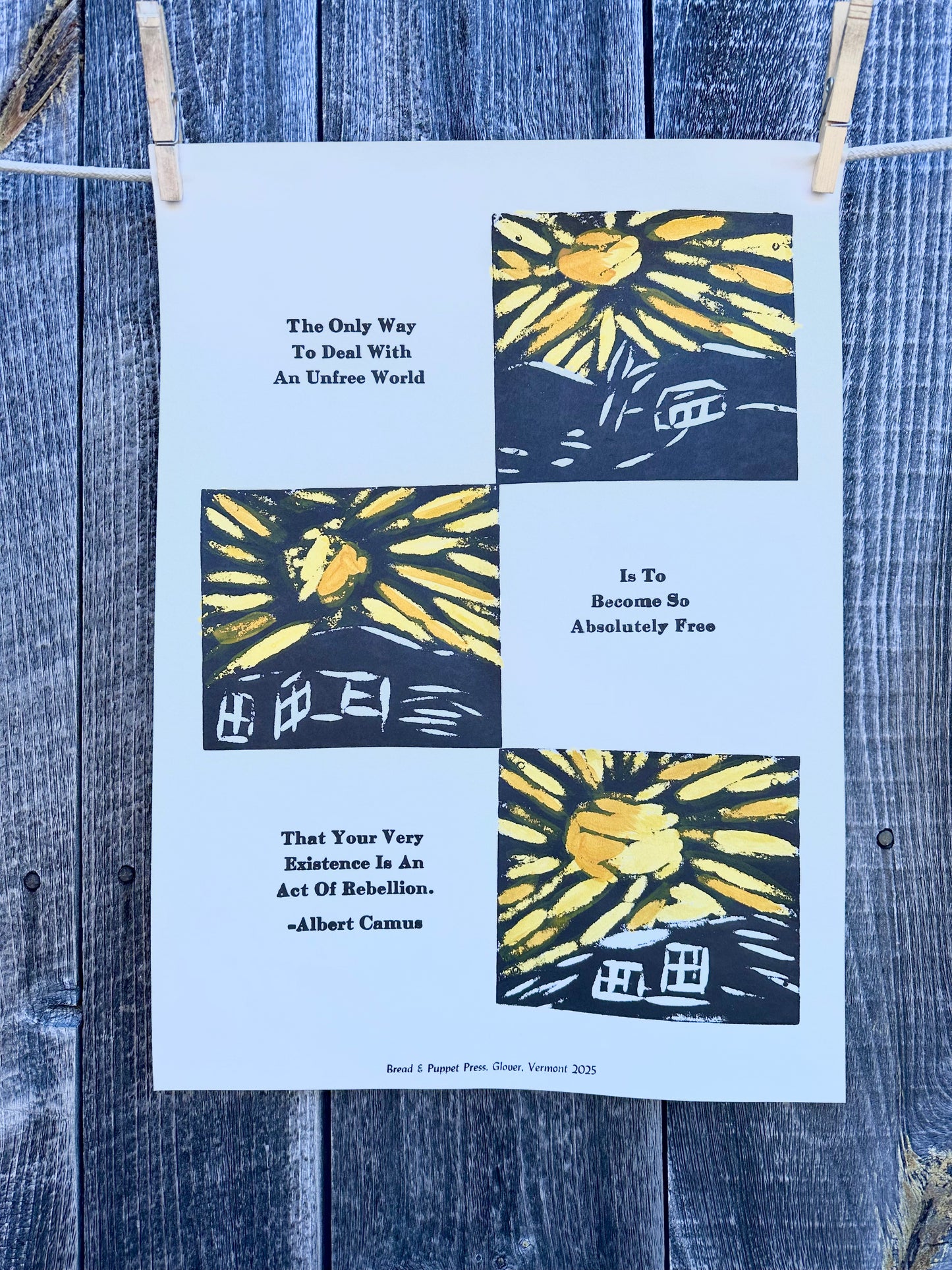 Camus Quote Letterpress Poster