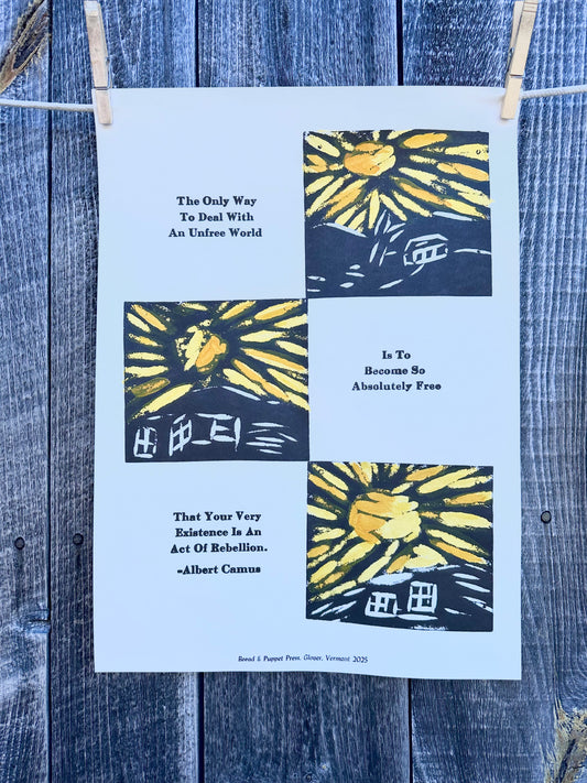 Camus Quote Letterpress Poster