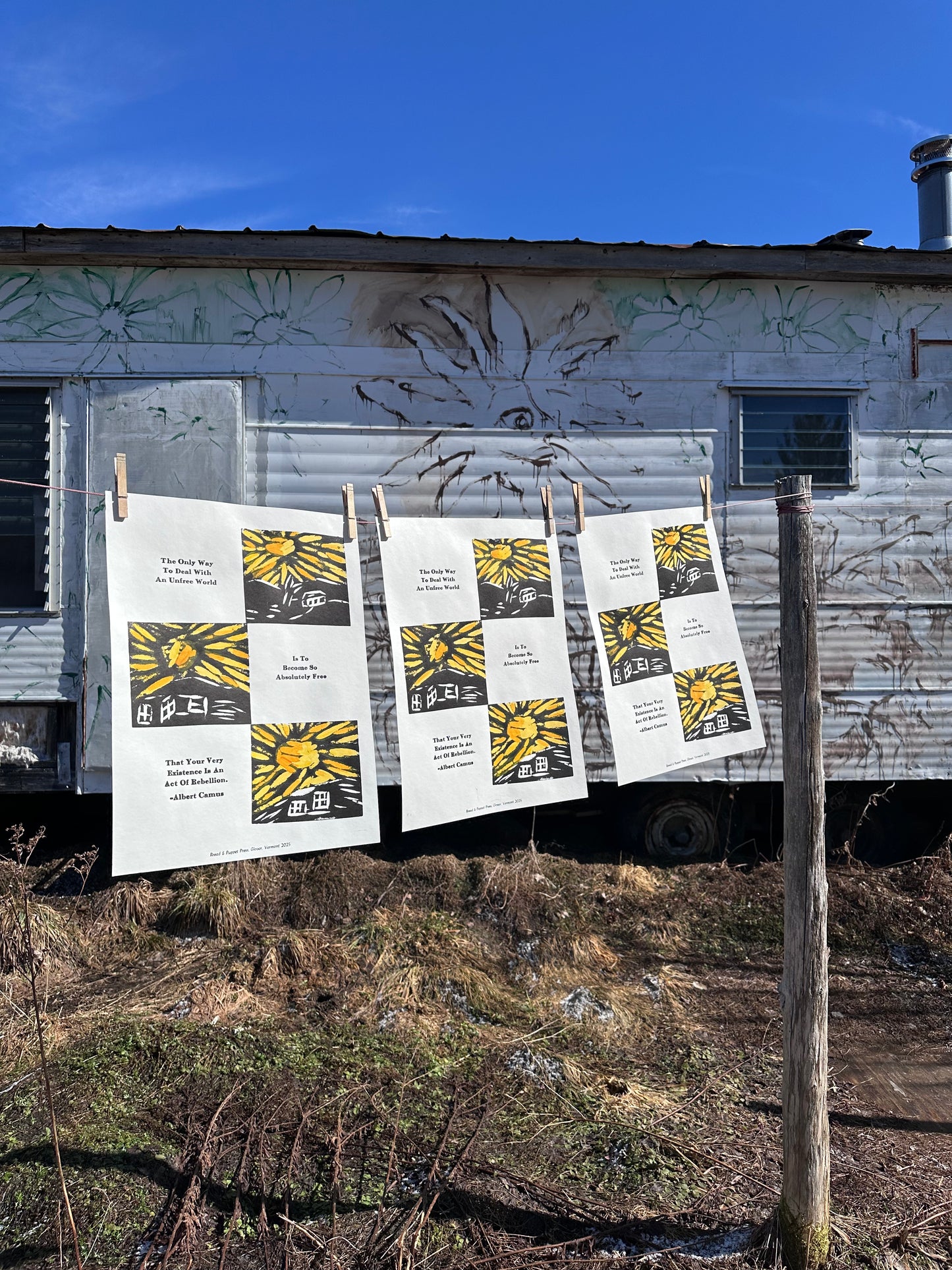 Camus Quote Letterpress Poster