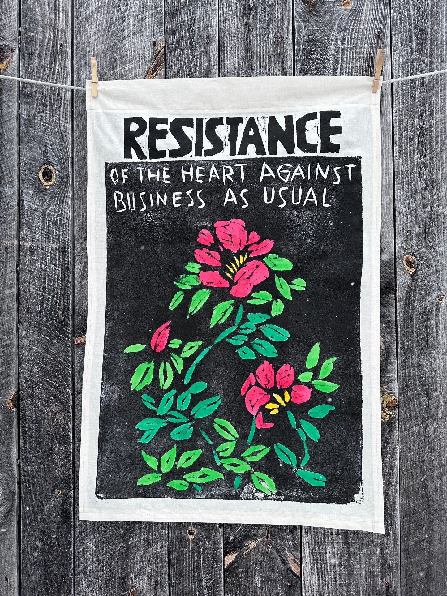 Resistance of the Heart Against Business As Usual Rose Banner