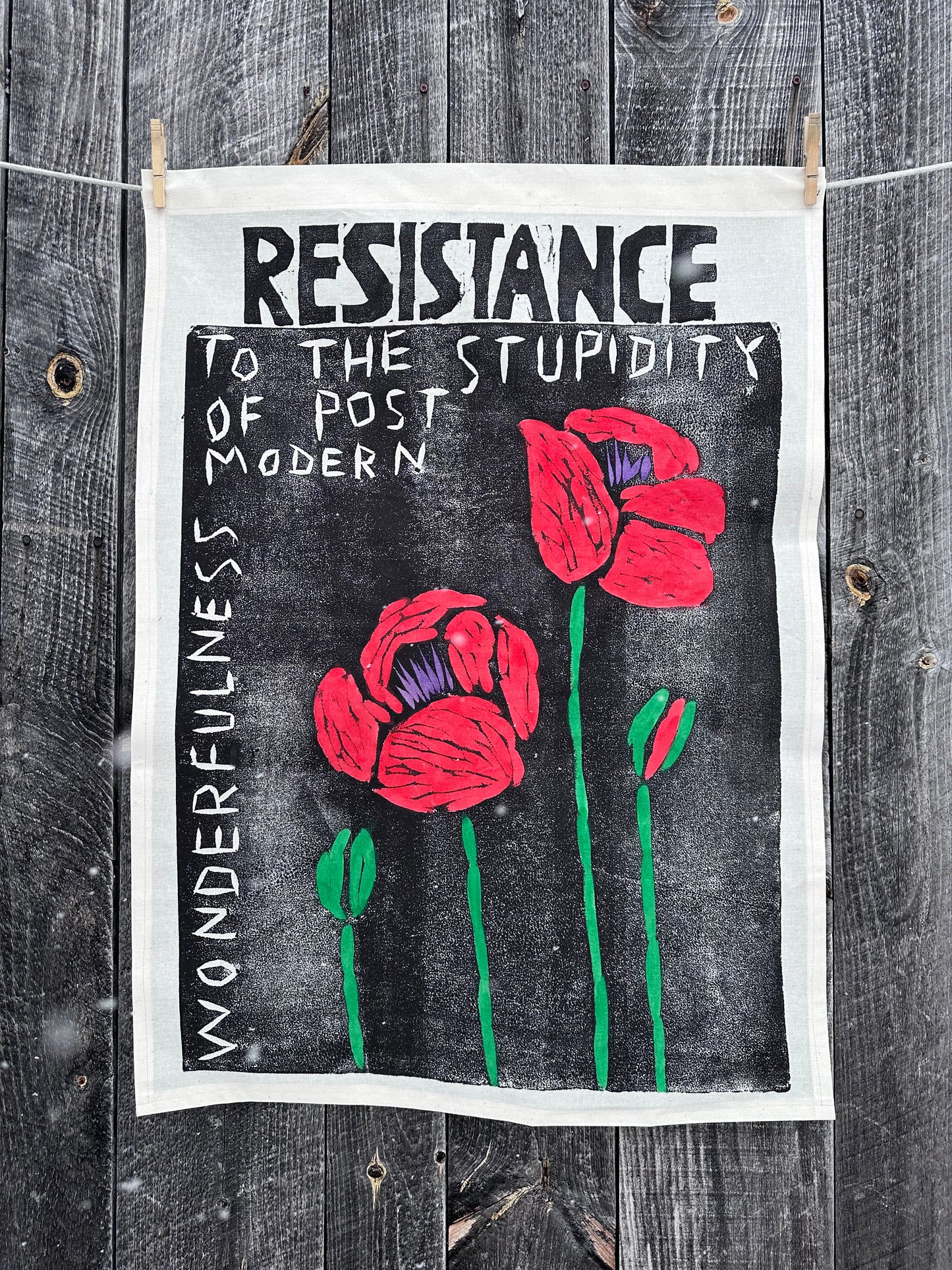 Resistance To The Stupidity of Post Modern Wonderfulness Poppy Banner