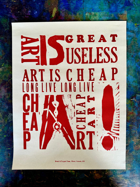 Cheap Art Manifesto: Art Is Great/Useless