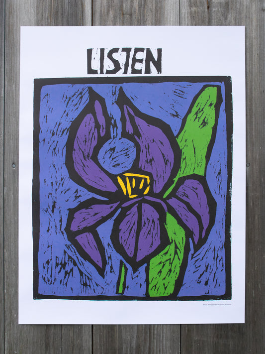 Listen Iris Offset Poster