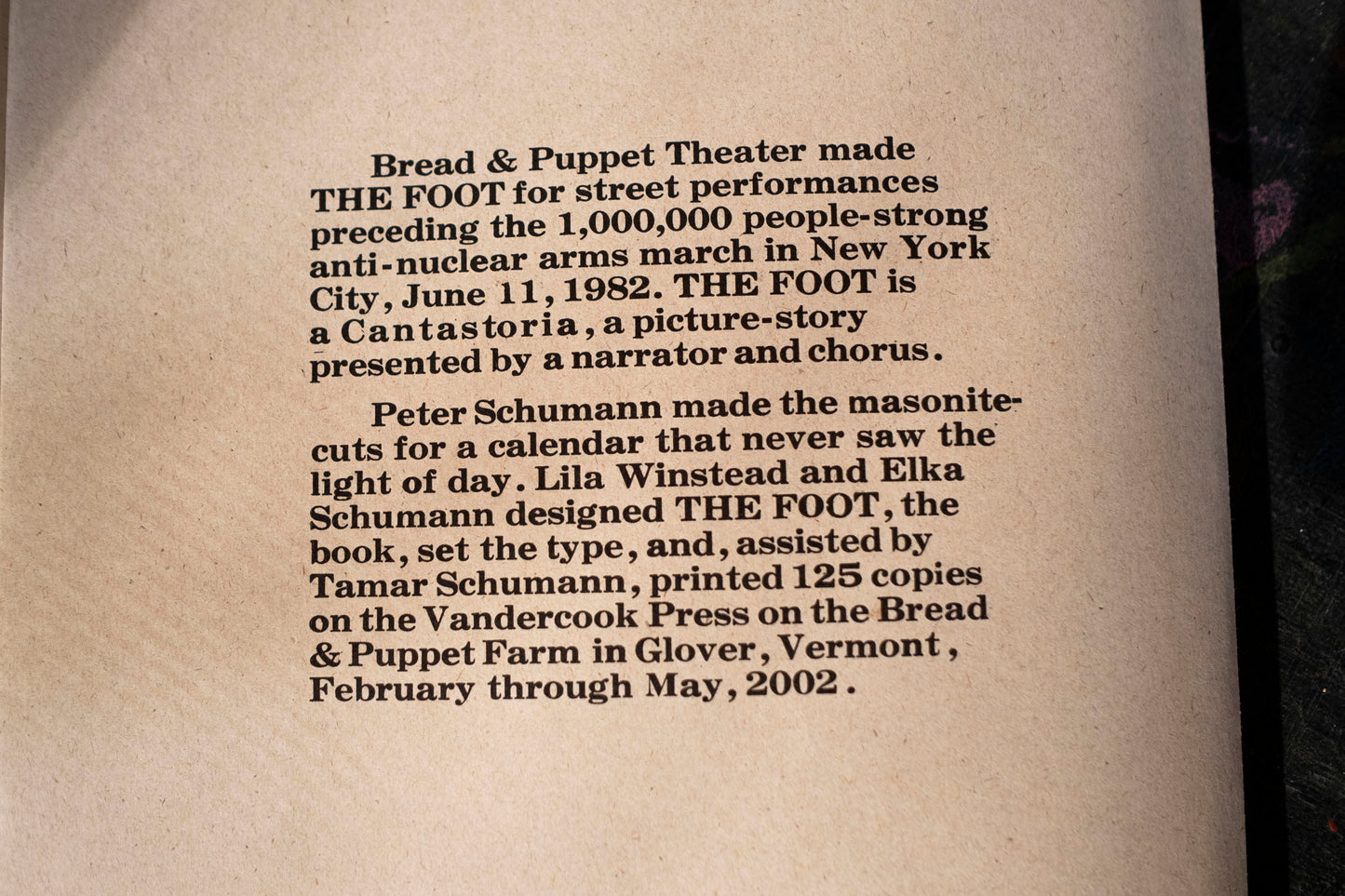 The Foot Letterpress Edition