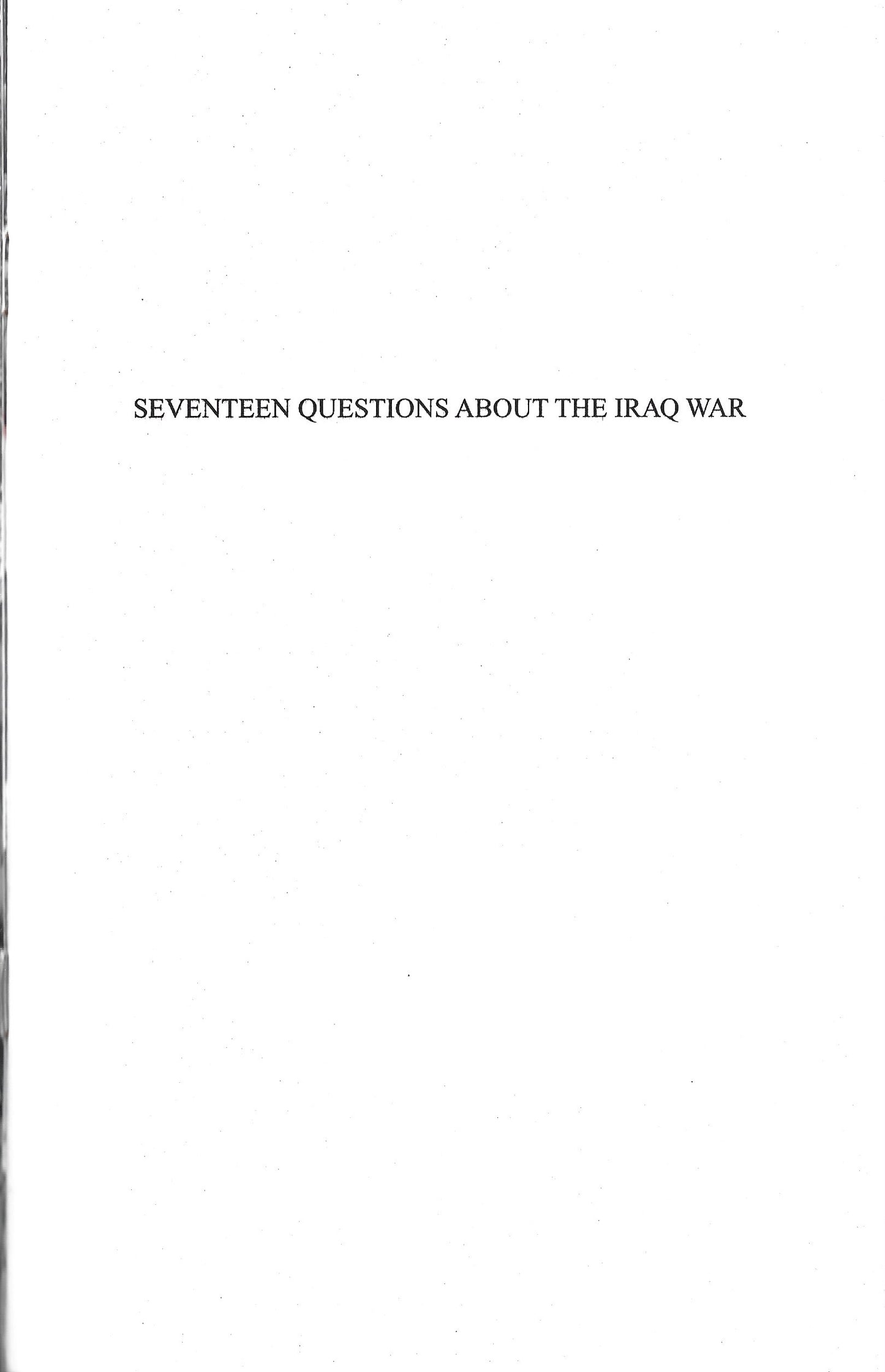 17 Questions About the Iraq War