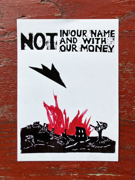 Not In Our Name postcard