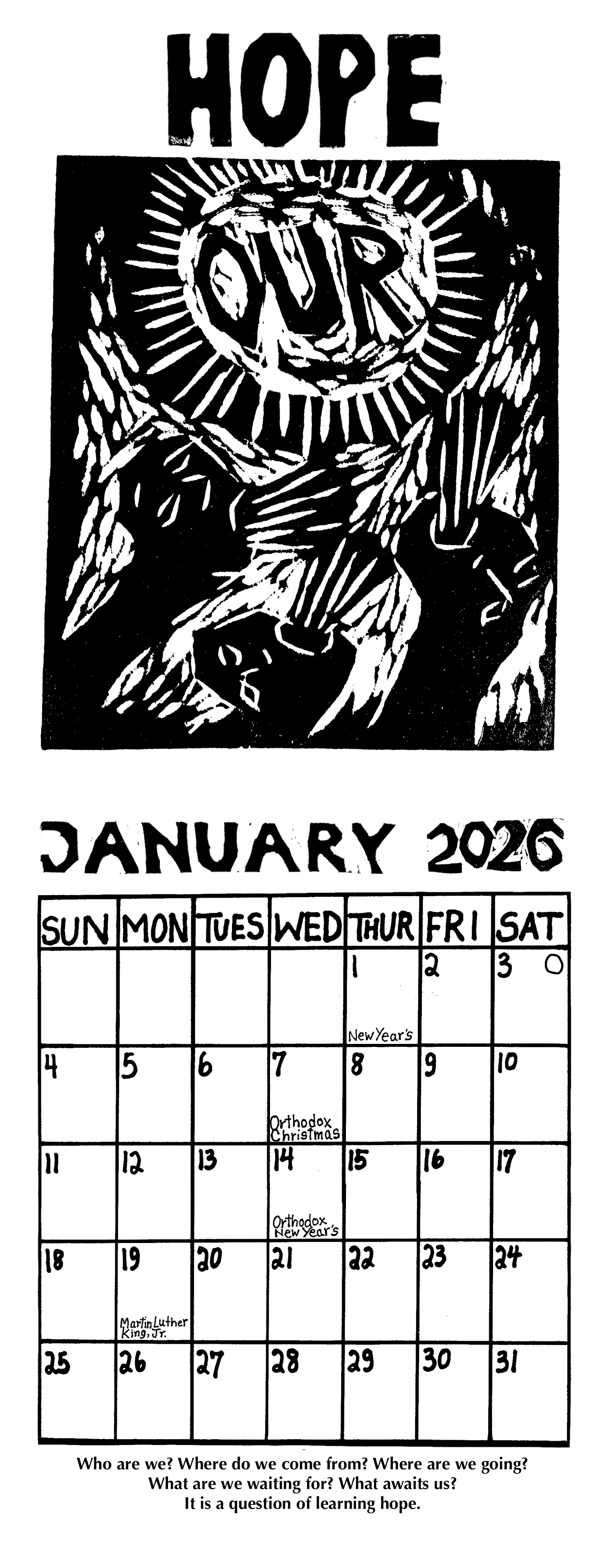 2025 Calendar The Principle of Hope