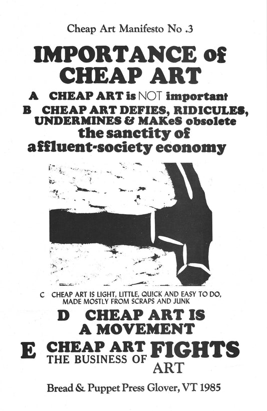 Cheap Art Manifesto: Importance of Cheap Art