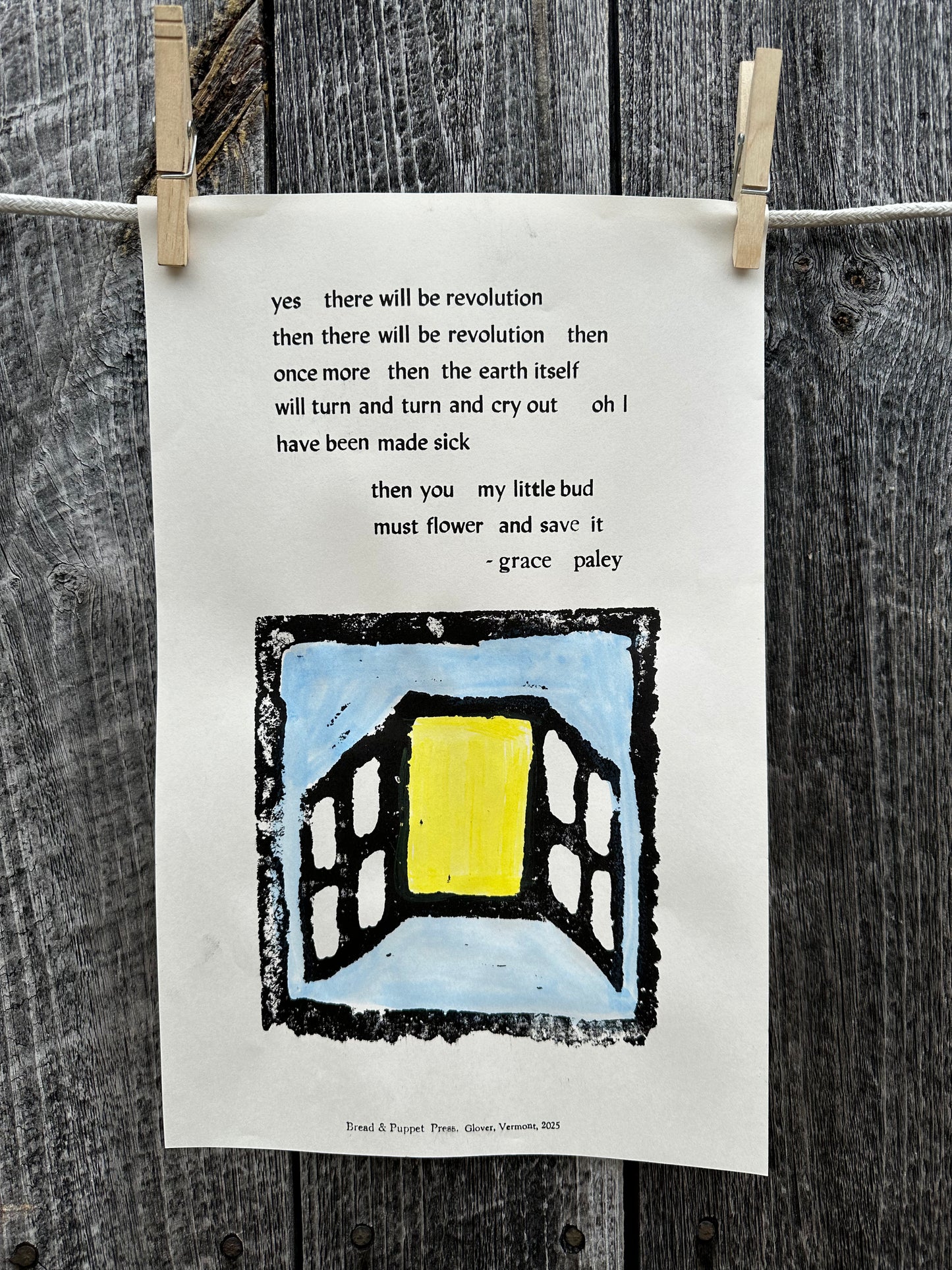 Yes there will be revolution - Grace Paley Broadside