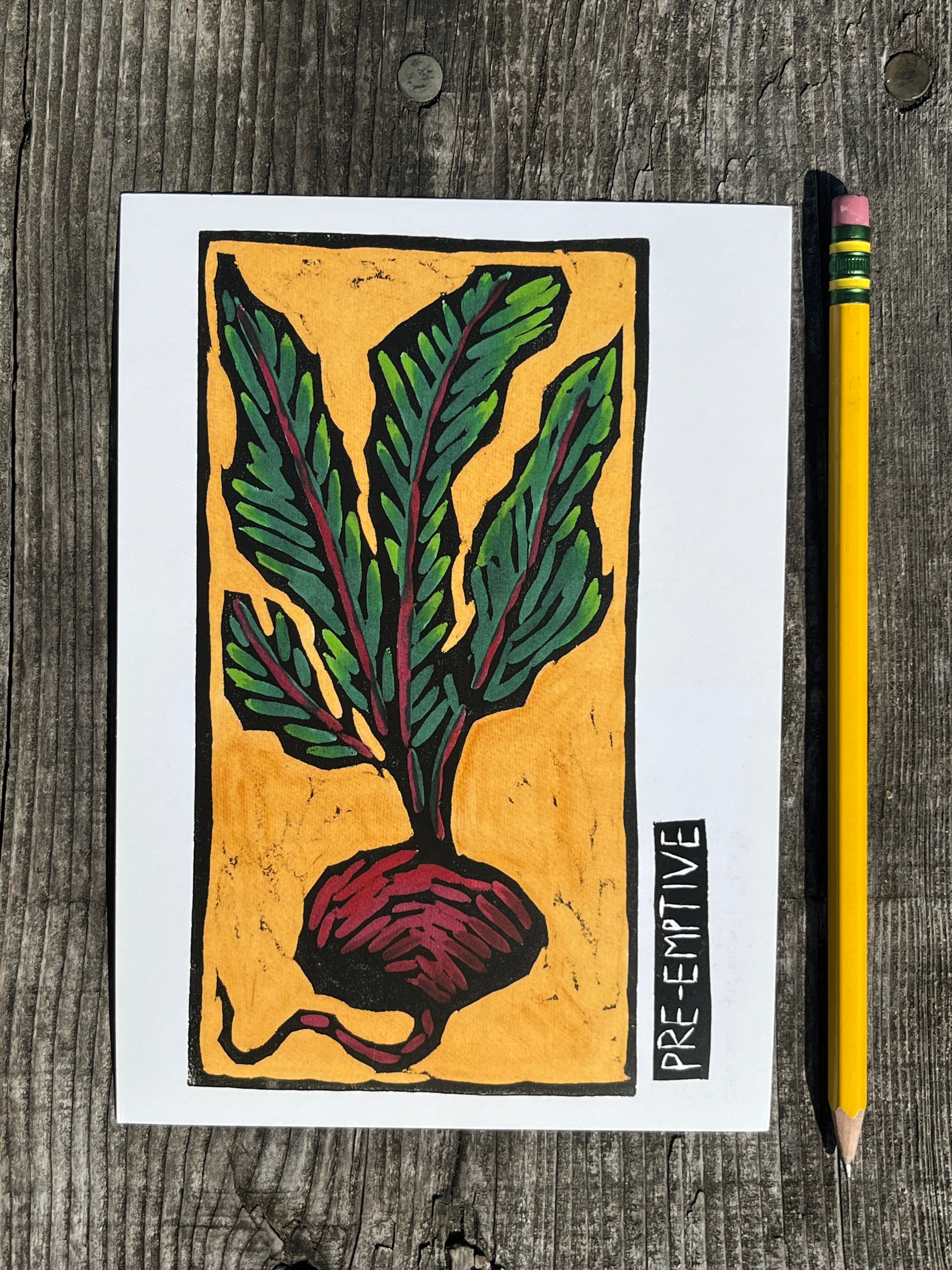 Vegetable Series: Pre-Emptive Beet (postcard) – Bread + Puppet Press