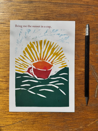 Emily Dickinson: Bring me the Sunset in a Cup (postcard)
