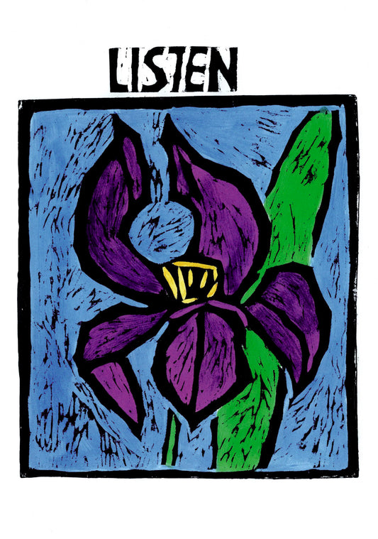 Listen Iris Post Card
