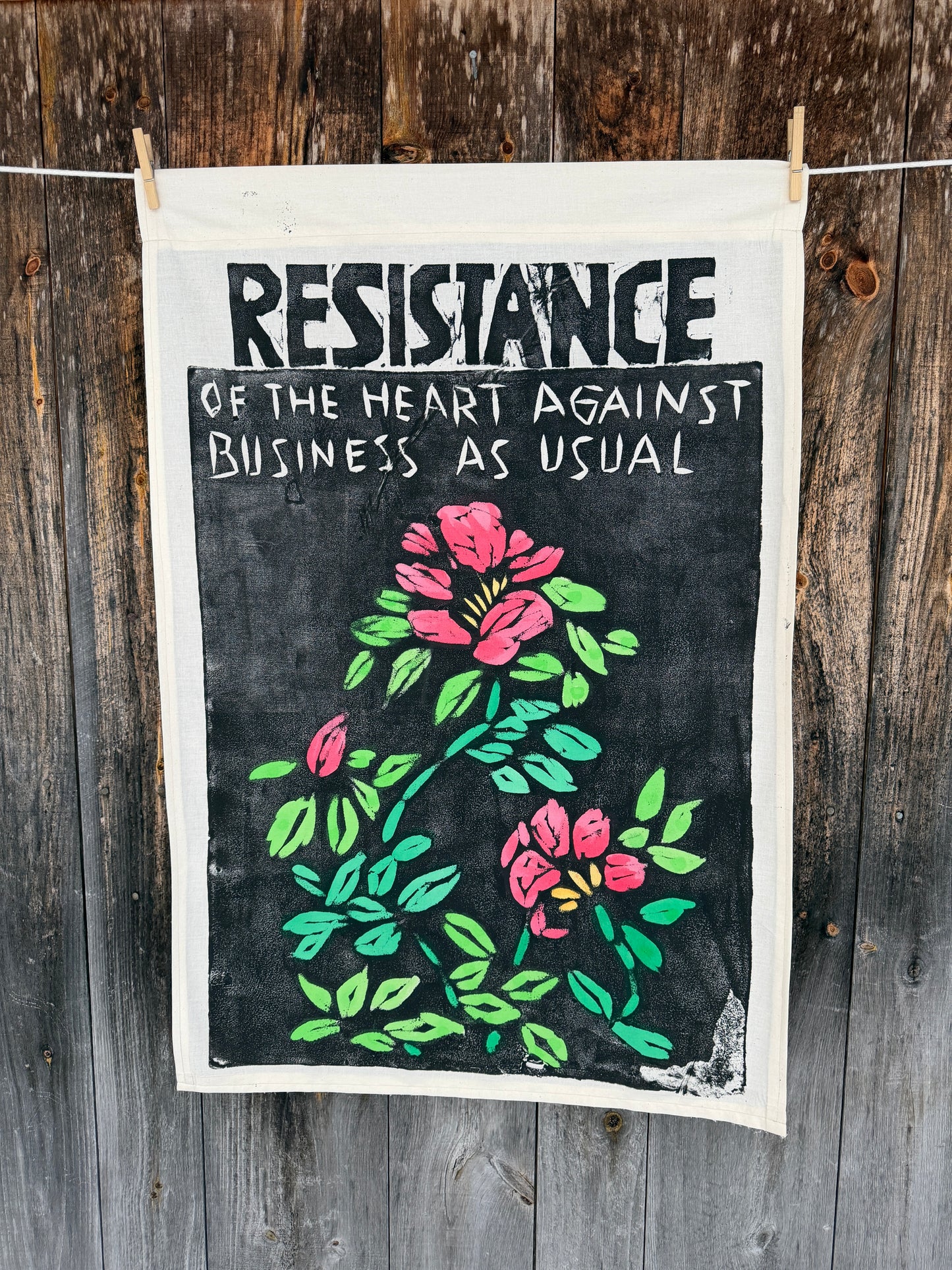 Resistance of the Heart Against Business As Usual Rose Banner