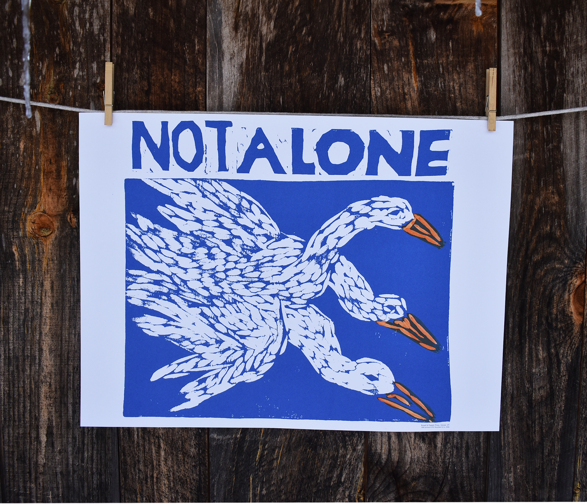 Not Alone - Handpainted Poster – Bread + Puppet Press