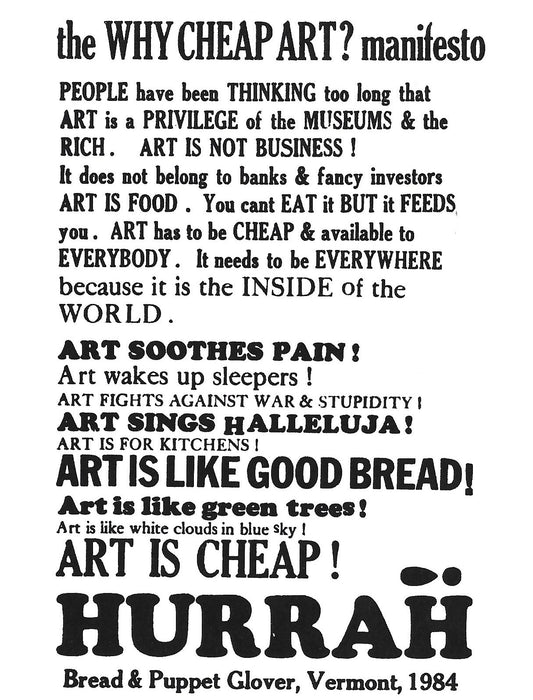 Cheap Art Manifesto Postcard