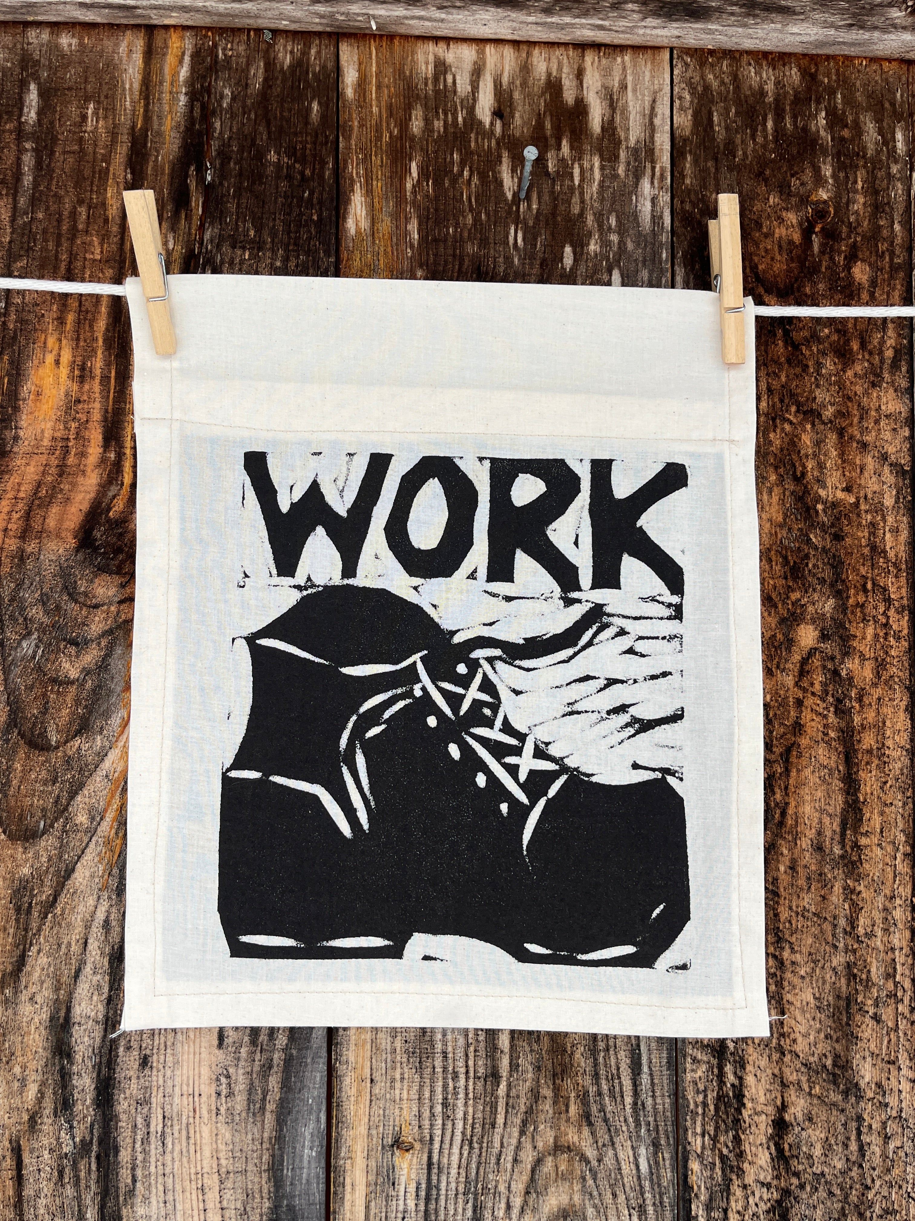 Work Boot Poster Work Boot Banner – Bread + Puppet Press